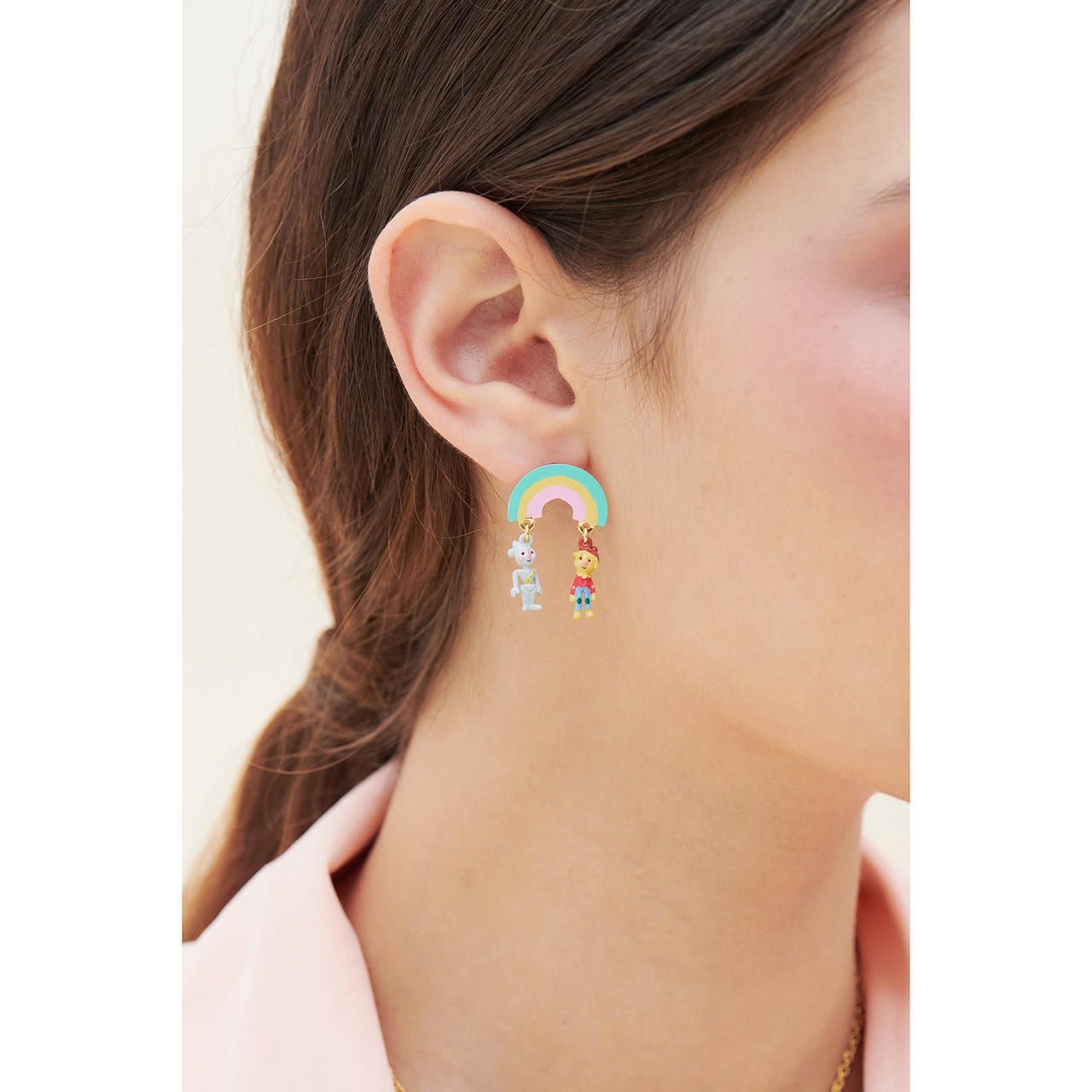 Theé Toto & Dorothy Dorothy, Theé Cowardly Lion, Theé Tin Man And Theé Scarecrow Asymmetrical Earrings | ANOZ110C/1 - Les Nereides