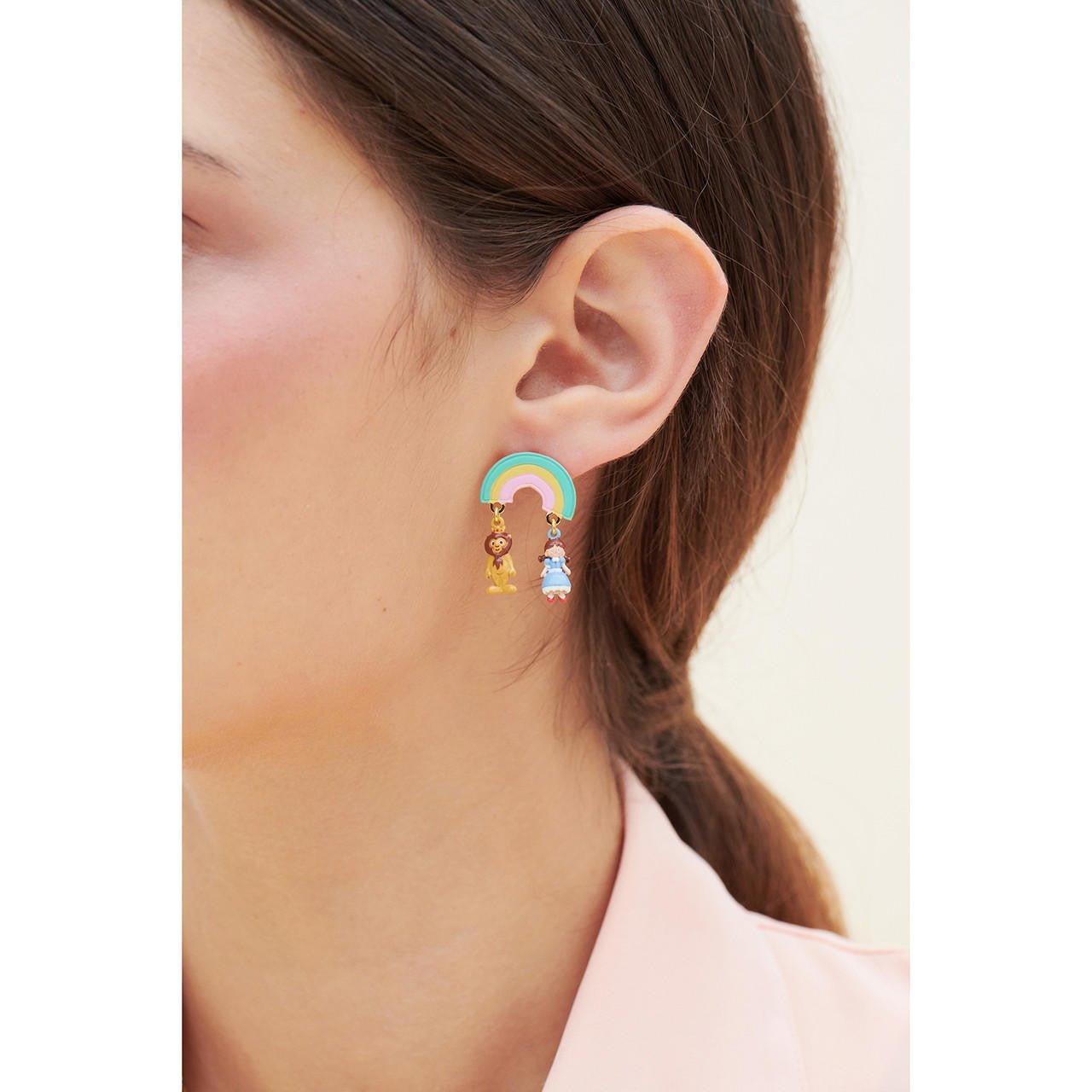 Theé Toto & Dorothy Dorothy, Theé Cowardly Lion, Theé Tin Man And Theé Scarecrow Asymmetrical Earrings | ANOZ110C/1 - Les Nereides