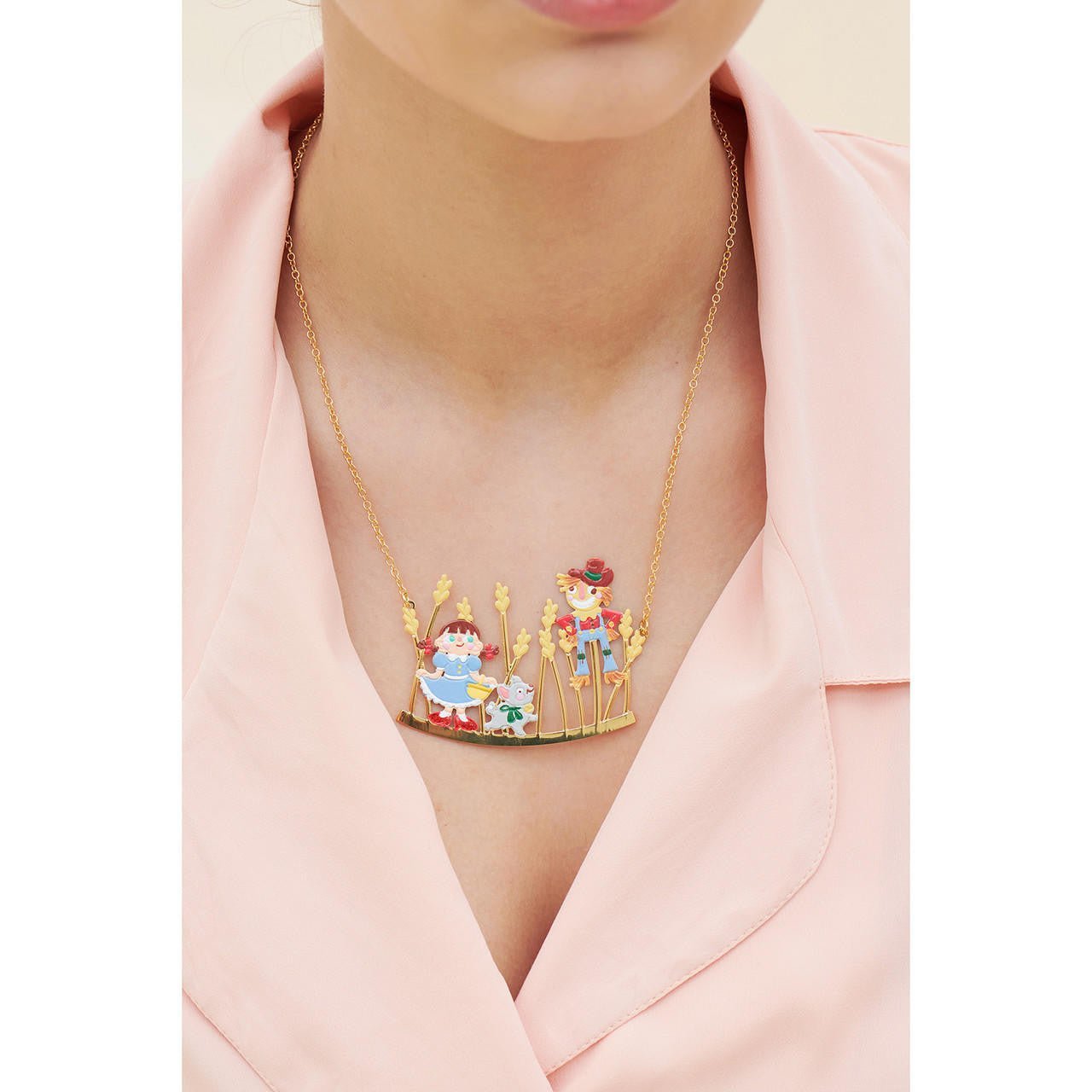 Theé Toto & Dorothy Dorothy, Toto Theé Dog And Theé Scarecrow Statement Necklace | ANOZ3071 - Les Nereides