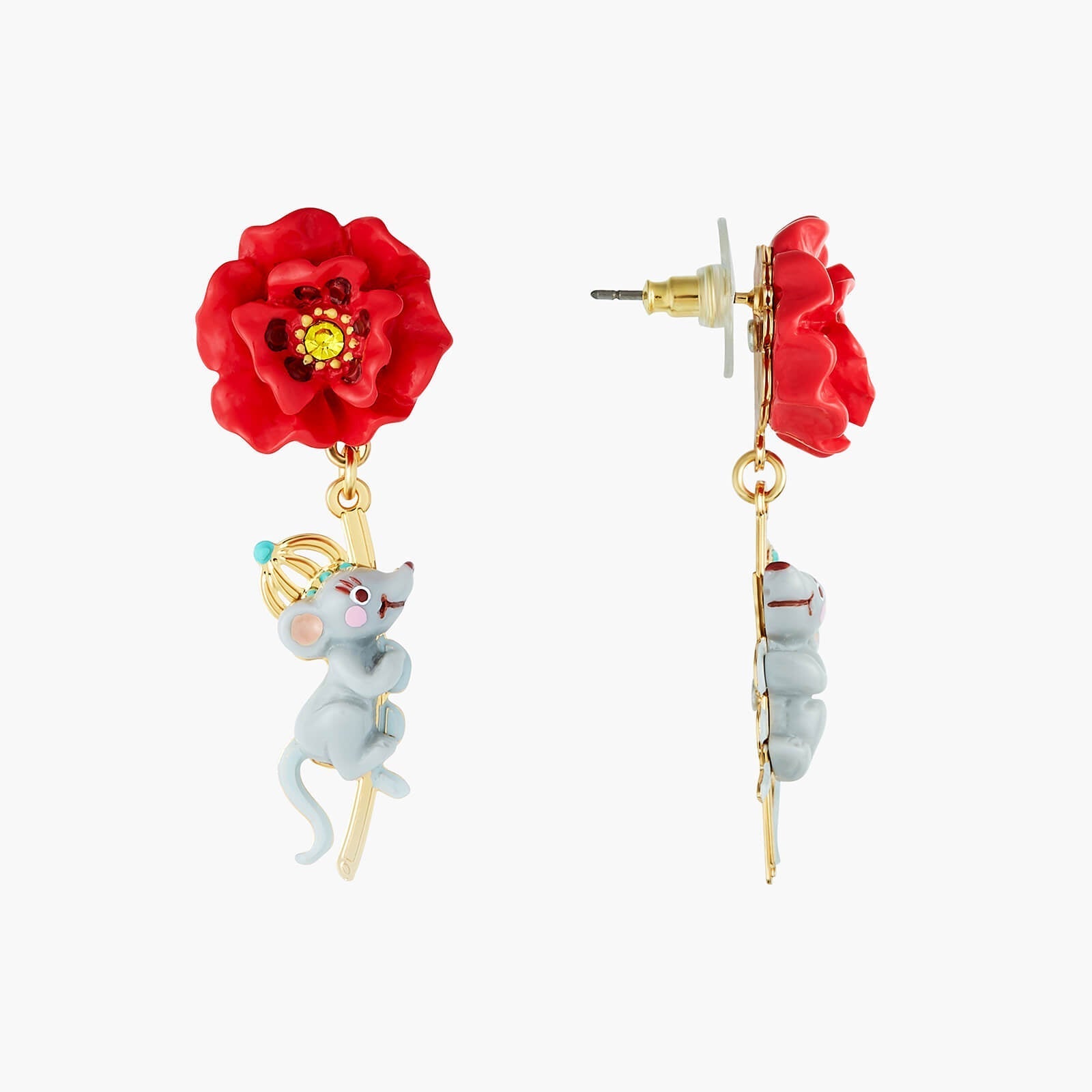 Theé Toto & Dorothy Poppy Stem And Rat Earrings | ANOZ109C/1 - Les Nereides