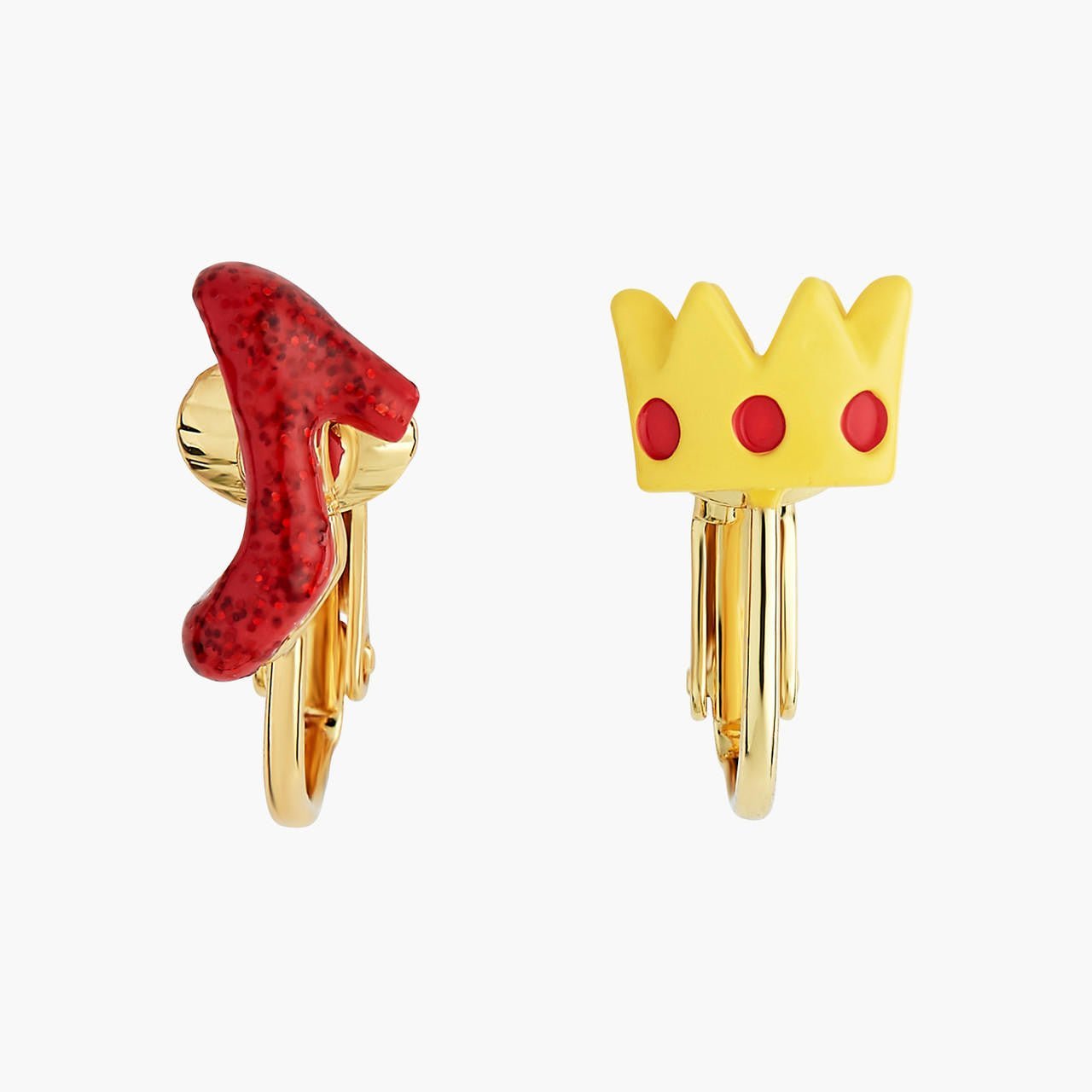 Theé Toto & Dorothy Shoe And Crown Asymmetrical Earrings | ANOZ112C/1 - Les Nereides