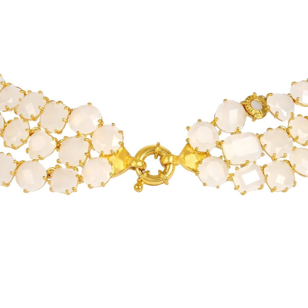 Triple Row La Diamantine 49Cm White Necklace | ABLD3172 - Les Nereides