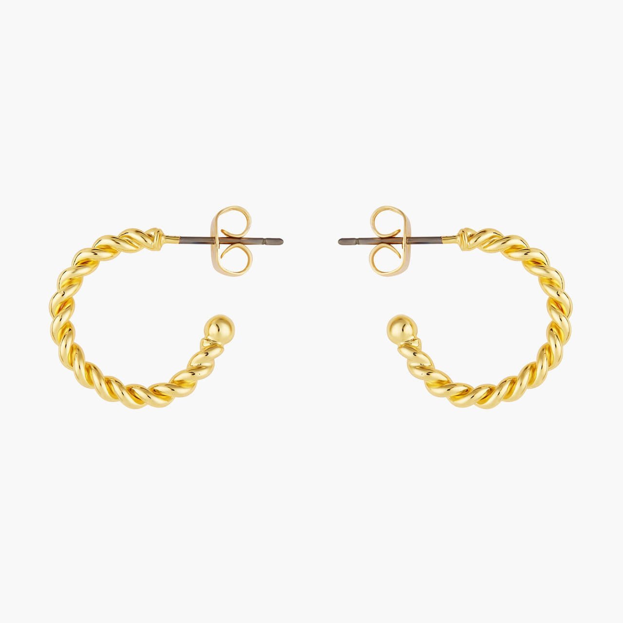 Twisted Hoops Post Earrings | AOCH1031 - Les Nereides
