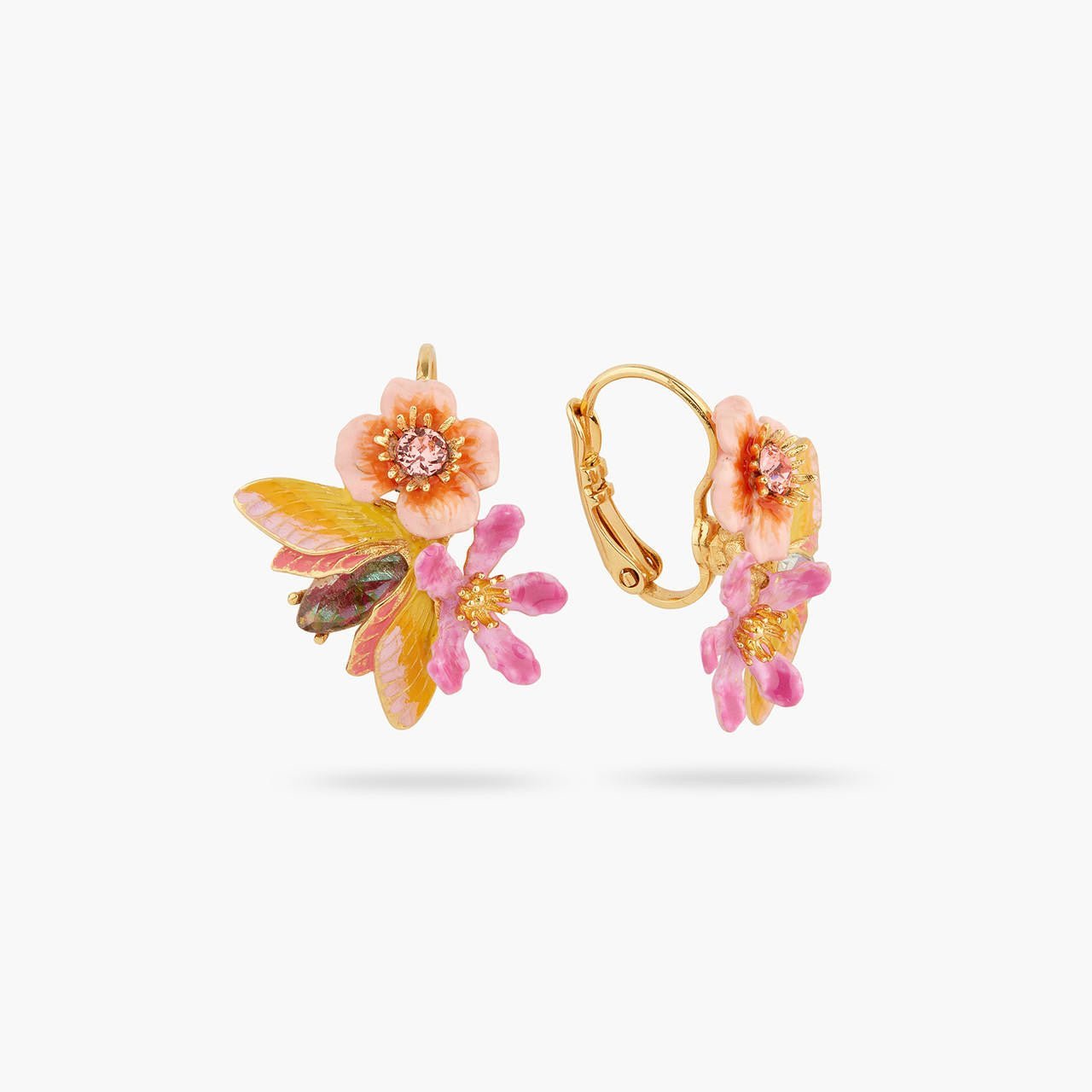 Vine Butterfly And Flower Earrings | AQVT1031 - Les Nereides