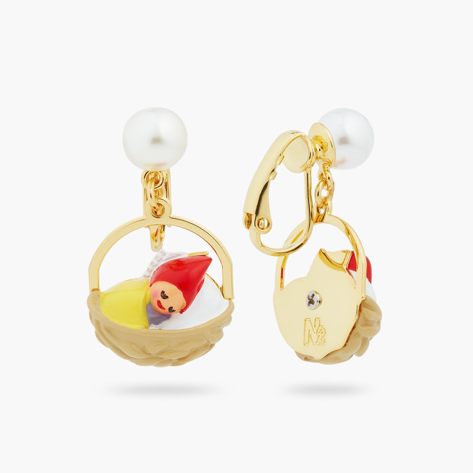 Walnut Shell And Garden Gnome Earrings | ASCP1021 - Les Nereides