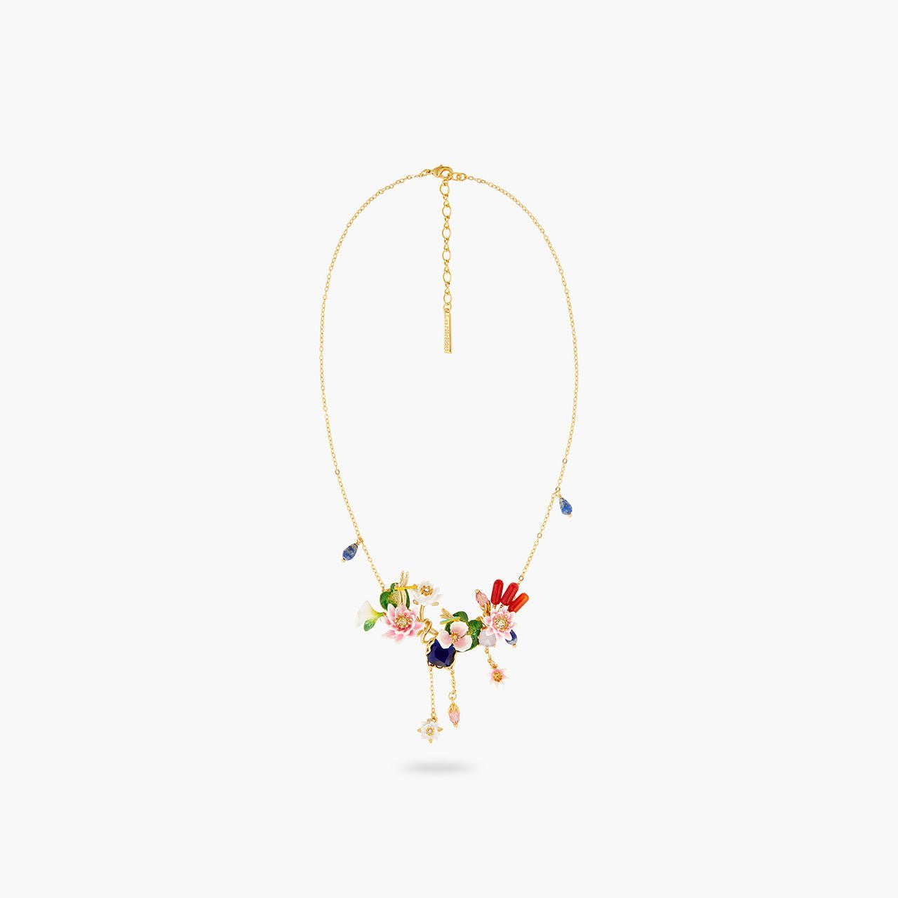 Water Garden And Lapis Lazuli Statement Necklace | AQJF3011 - Les Nereides