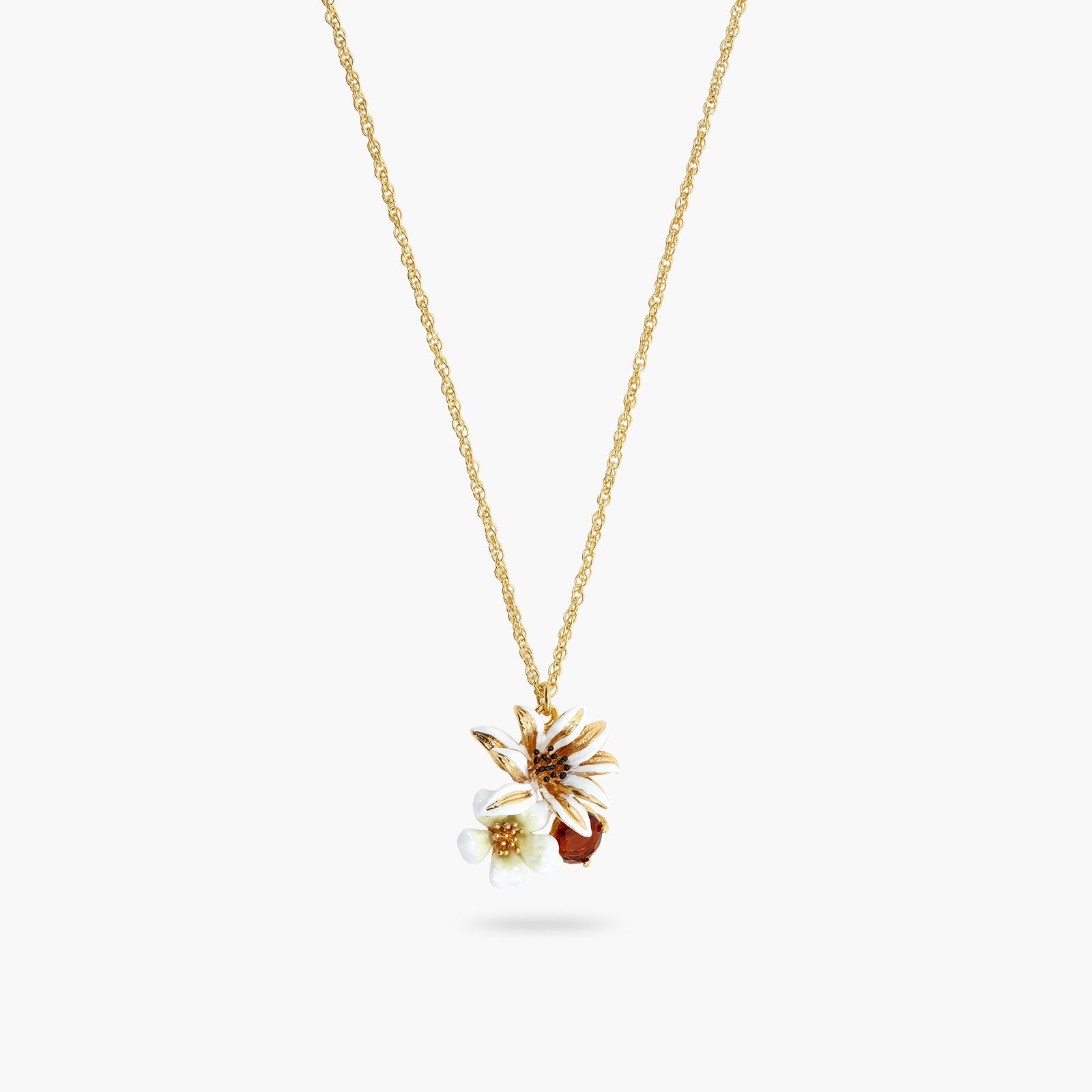 Gold flower store pendant necklace