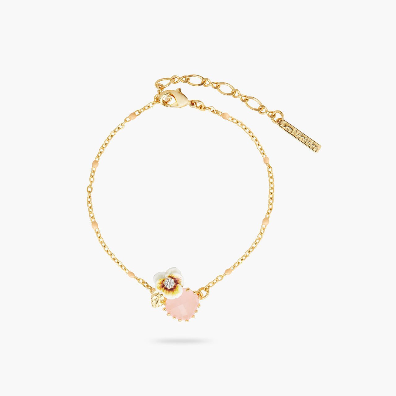 White pansy and crystal thin bracelet | AQLA2011 - Les Nereides