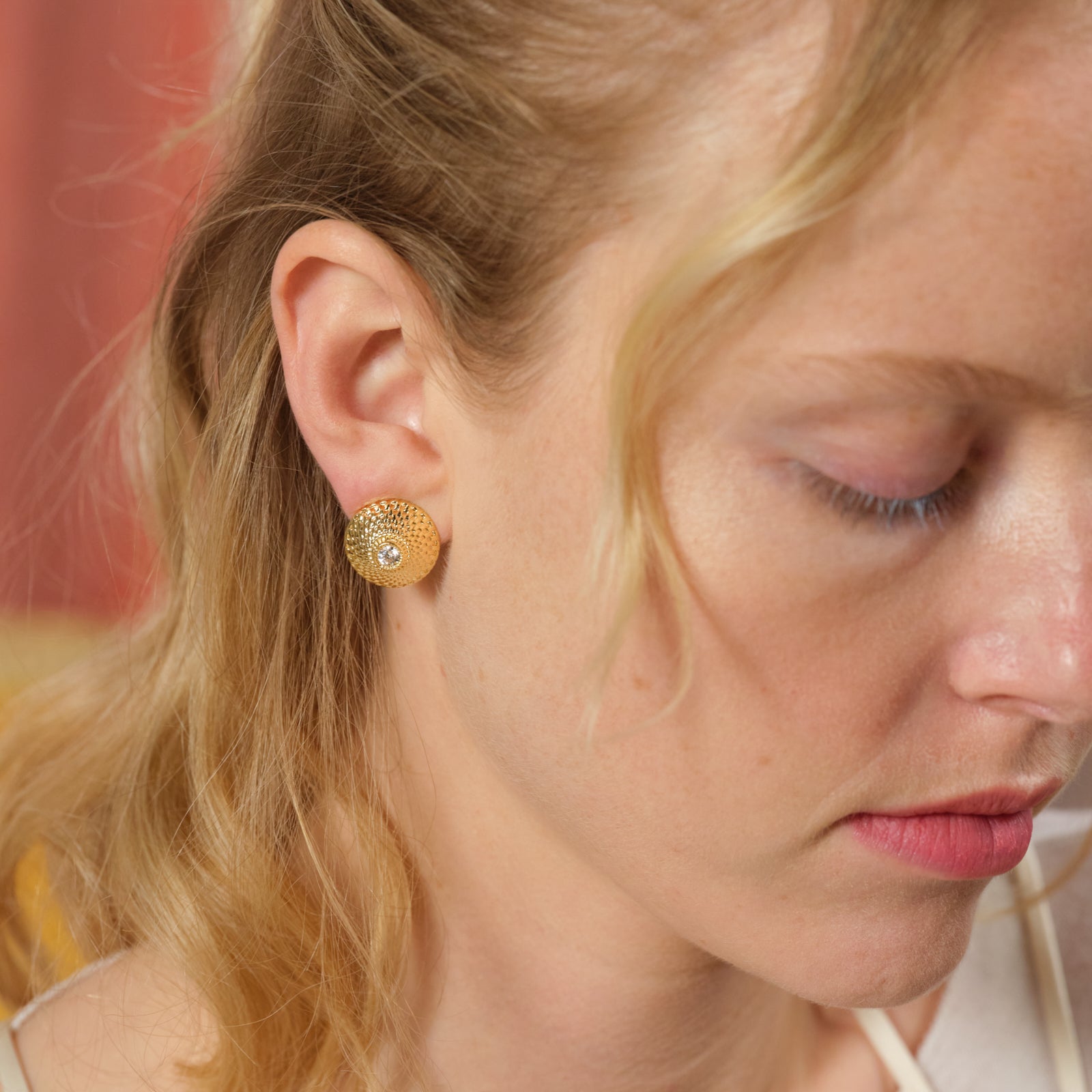 Wickerwork disc earrings | ASVA1021 - Les Nereides
