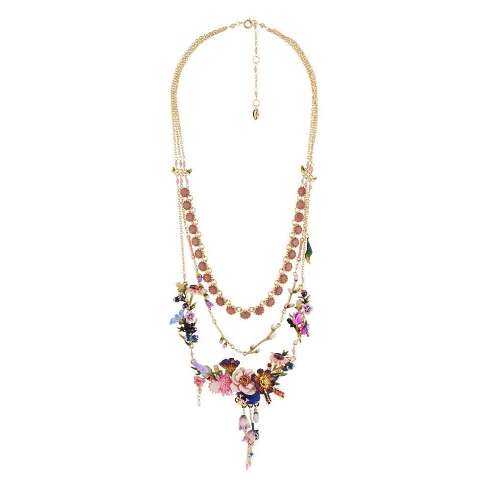 Winter In Giverny 3 Row Floral Necklace | AGHI3011 - Les Nereides