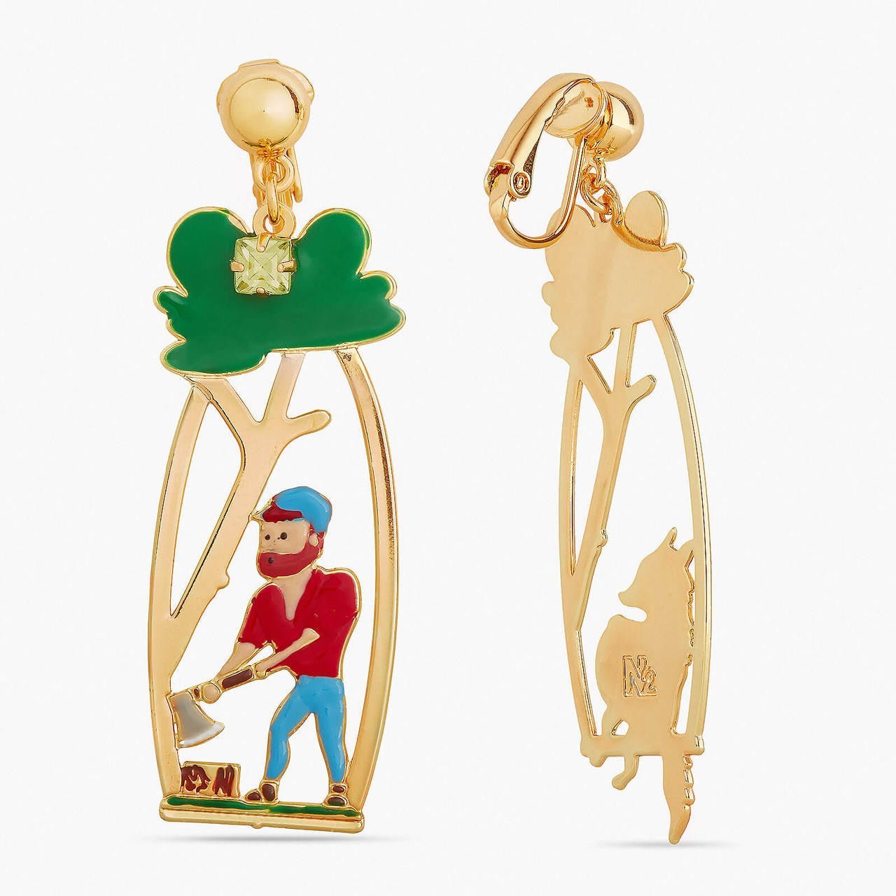 Woodsman And Big Bad Wolf Earrings | APBB1101 - Les Nereides