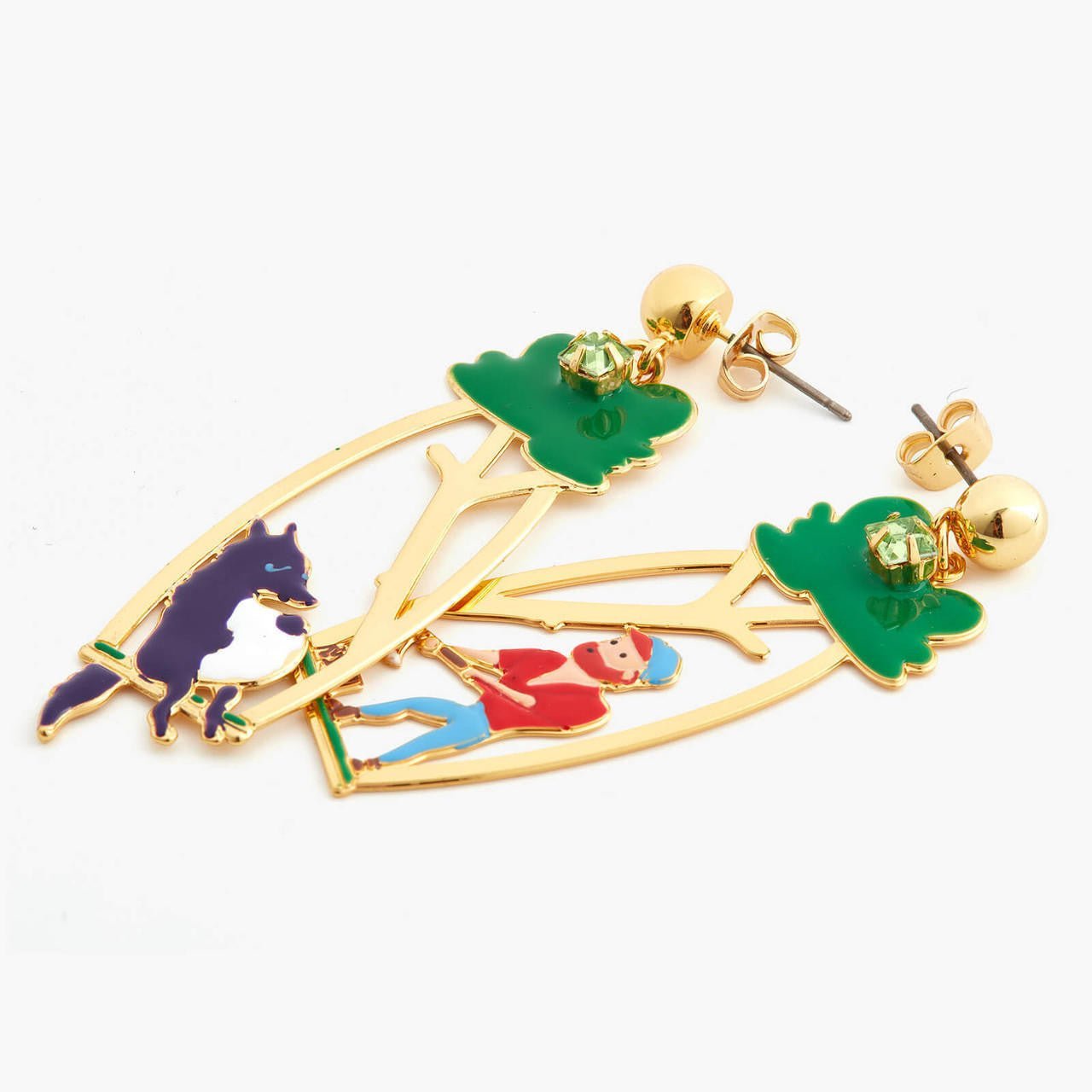 Woodsman And Big Bad Wolf Earrings | APBB1101 - Les Nereides