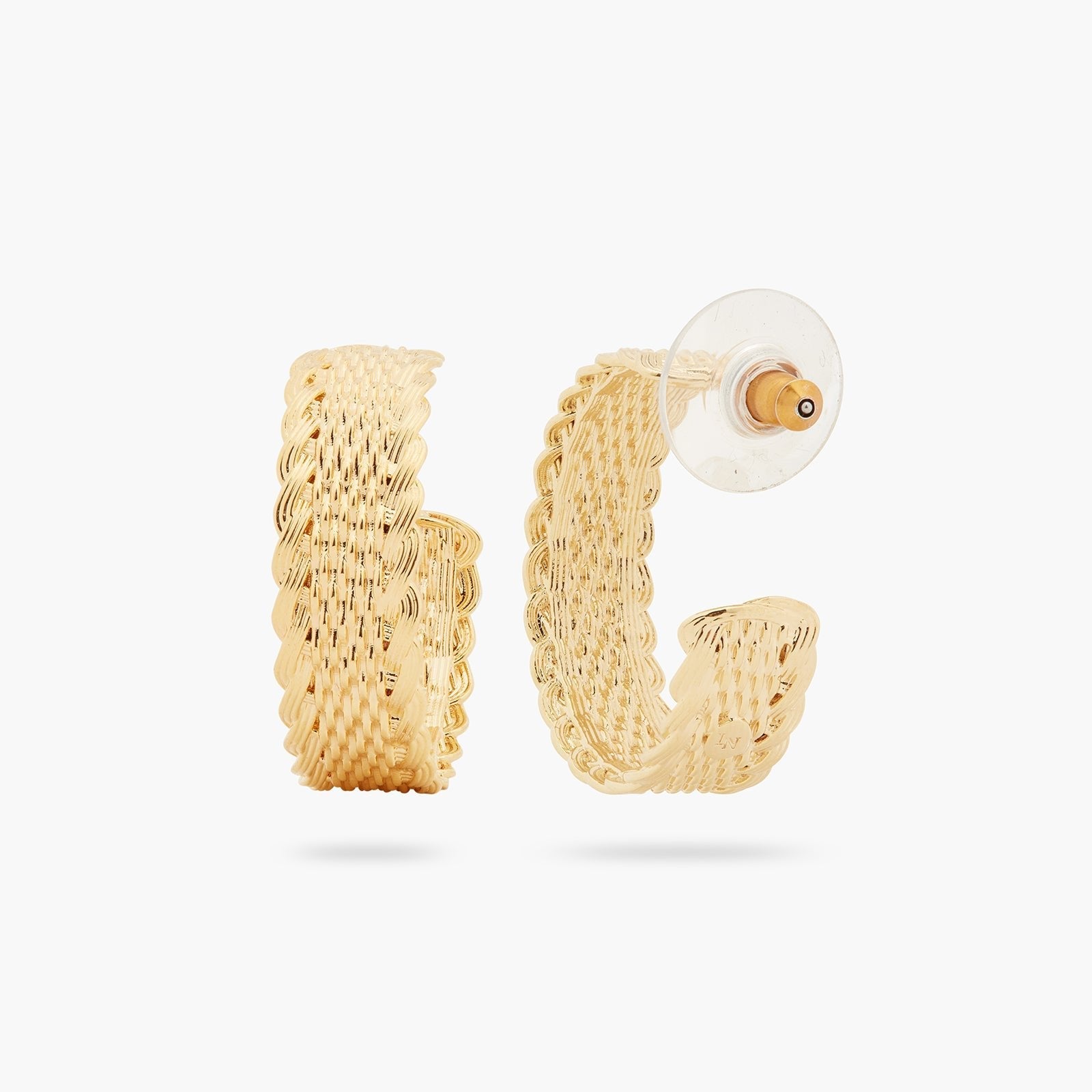 Woven wicker hoop earrings | ASVA1031 - Les Nereides