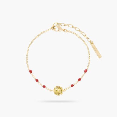Yellow Round Stone Thin Bracelet | ARCL2041 - Les Nereides