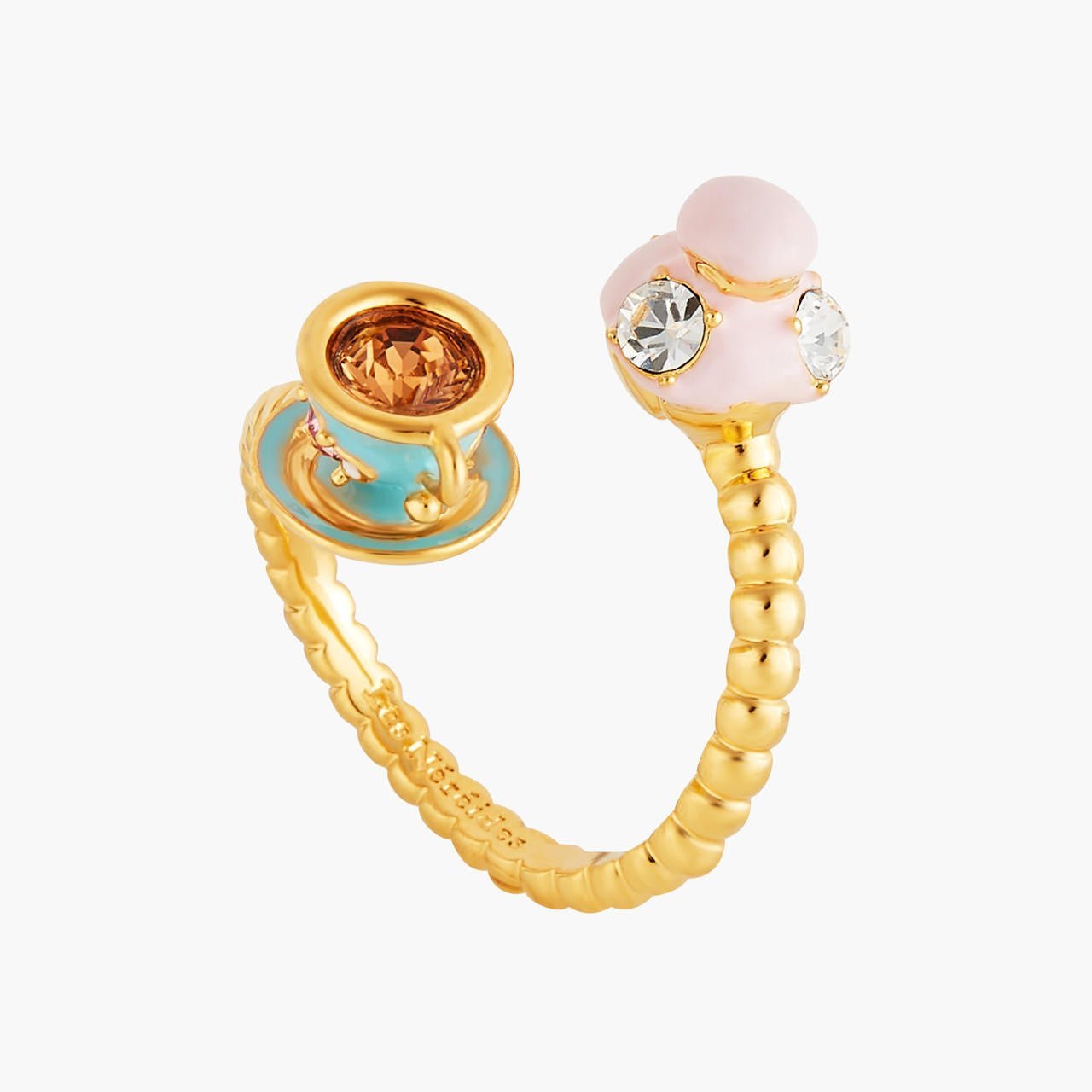 You And Me Religieuse And Tea Cup Adjustable Rings | ANIP6011 - Les Nereides