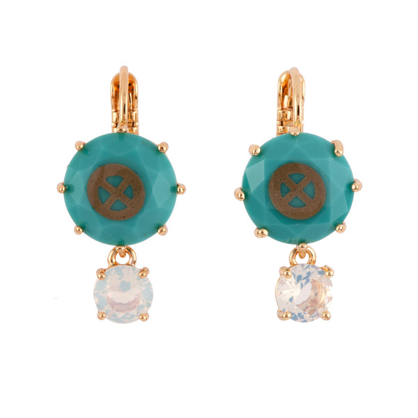 La Diamantine Speciale Earth Crystal Stone & White Opal Stone Earrings | AFLDS1261