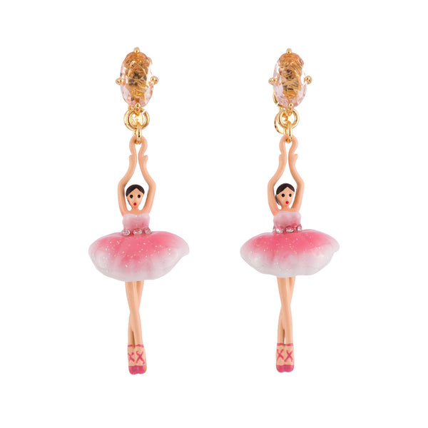 Pas de Deux Faceted Crystal Sparkling Pink Earrings | AFDD115C/1