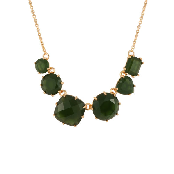 La Diamantine 6 Stones Forest Green Necklace | AELD3311