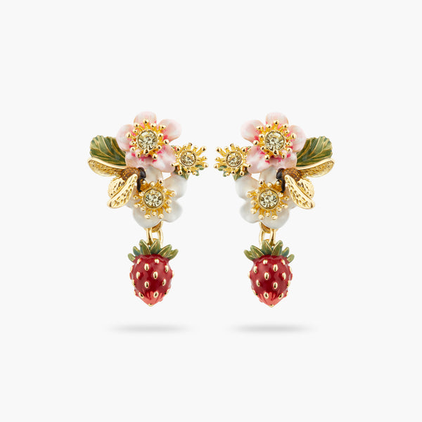 Wild Strawberry And Strawberry Flower Earrings | ATBG1021