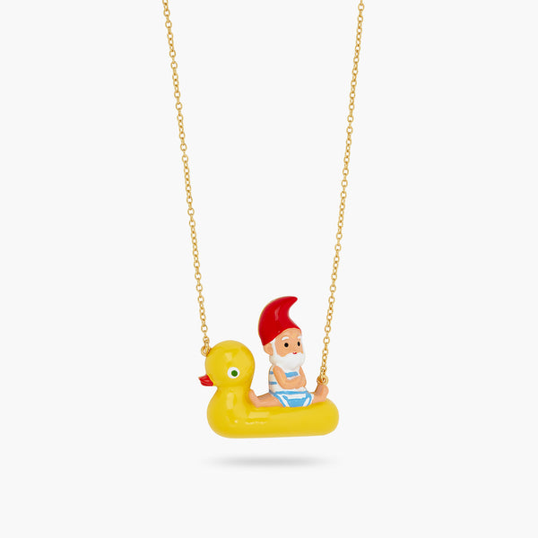 Garden Gnome And Inflatable Duck Ring Statement Necklace | ATCP3011