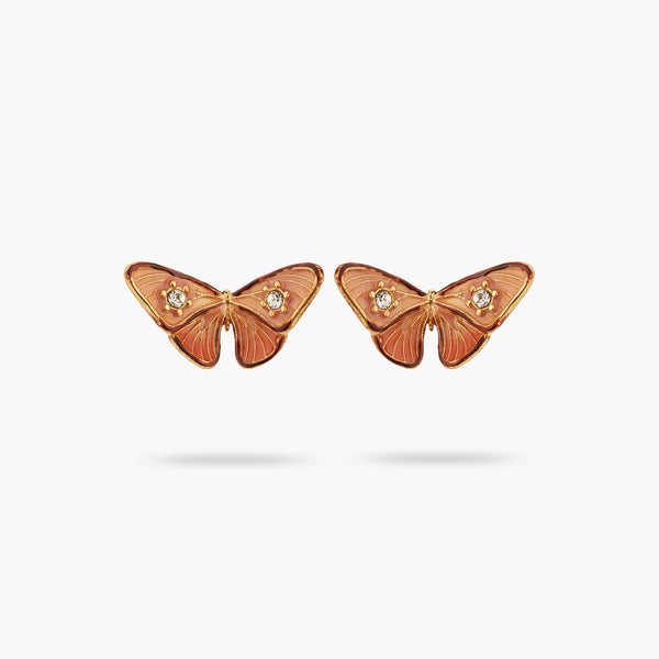 Enamelled Butterfly And Stone Earrings | ATLA1011