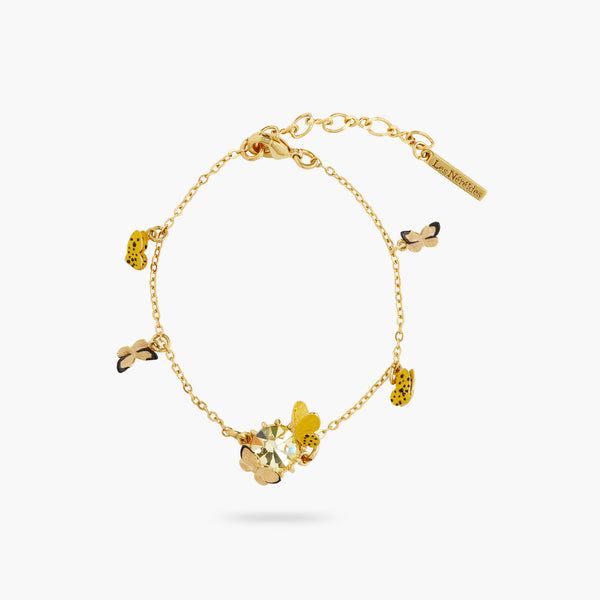 Colourful Butterfly And Cut Crystal Stone Charm Bracelet | ATLA2021