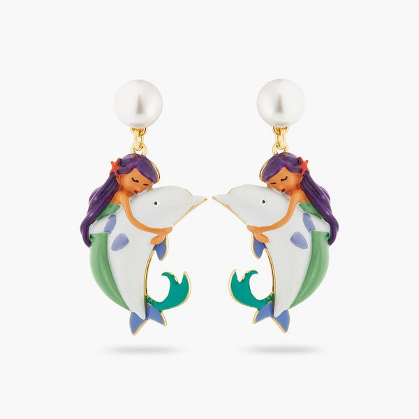 Mermaid And Dolphin Earrings | ATOC1101