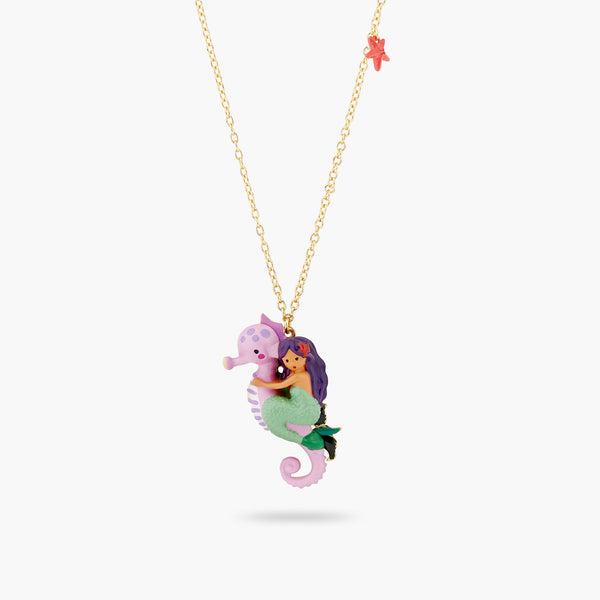 Mermaid And Seahorse Pendant Necklace | ATOC3021