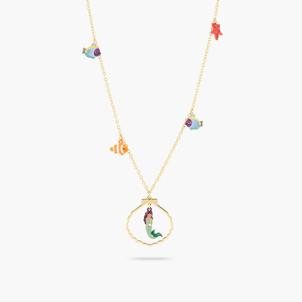 Mermaid And Fish Charm Necklace | ATOC3031