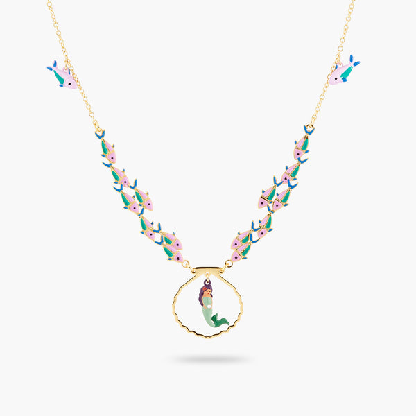 Mermaid And Fish Statement Necklace | ATOC3041