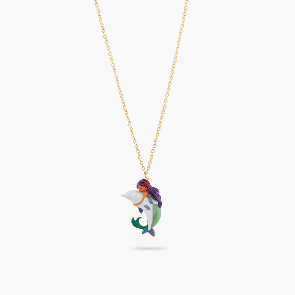 Mermaid And Dolphin Pendant Necklace | ATOC3071