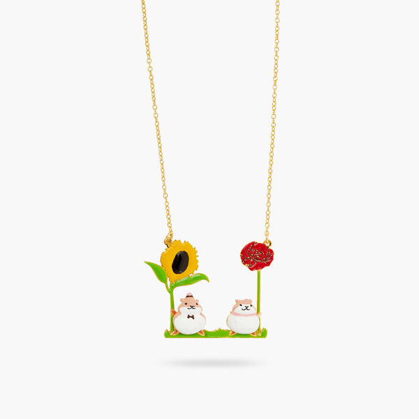 Hamster And Flower Statement Necklace | ATTO3061