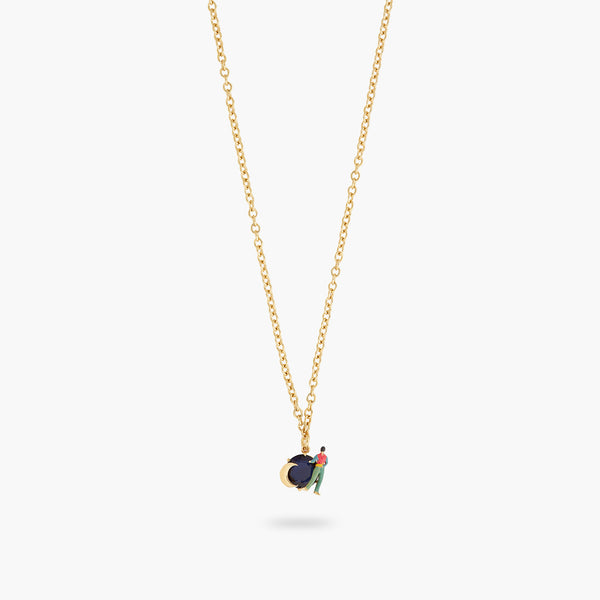 Cut Glass Stone, Moon And Character Pendant Necklace | ATVE3041
