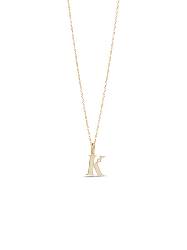 Letter K Pendant Necklace | AUAB3111