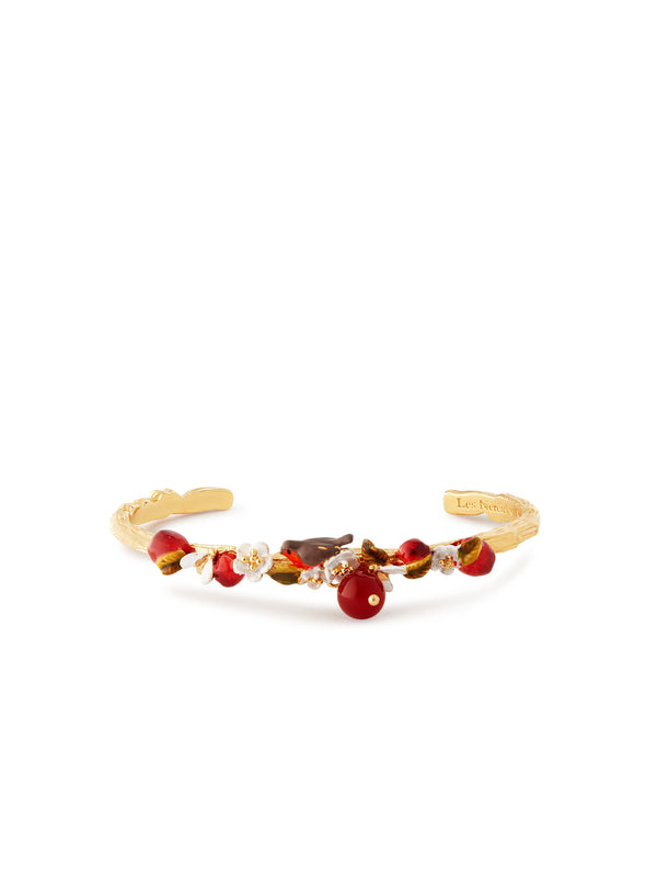 Apple, Robin, Bee And Apple Blossom Cuff Bracelet | AUDC2011