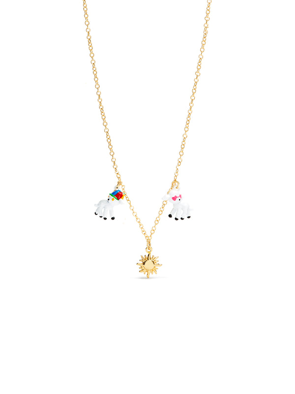 Sun And Lamb Pendant Necklace | AUFC3051