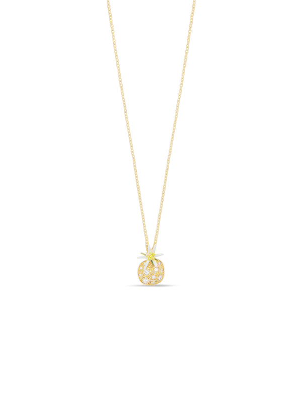 Edelweiss Flower And Cubic Zirconia Pendant Necklace | AULA3041