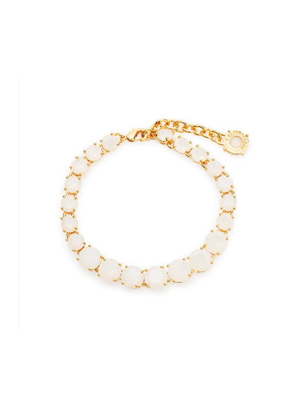 Luxury Opalescent White Diamantine Stone Single Row Bracelet | AULD2521