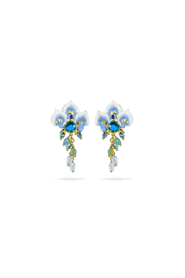 Wisteria And Blue Faceted Crystal Earrings | AUOF1011