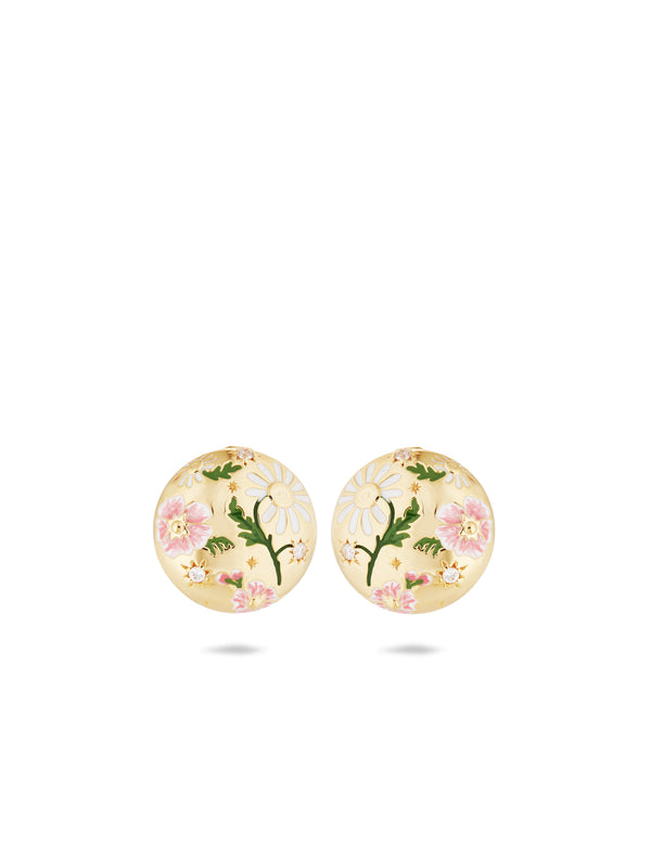 Daisy And Pansy Flower Earrings | AUPS1021