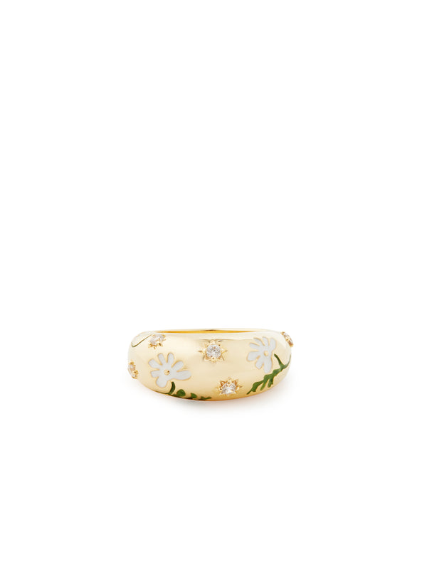 Star And Daisy Flower Cocktail Ring | AUPS6031