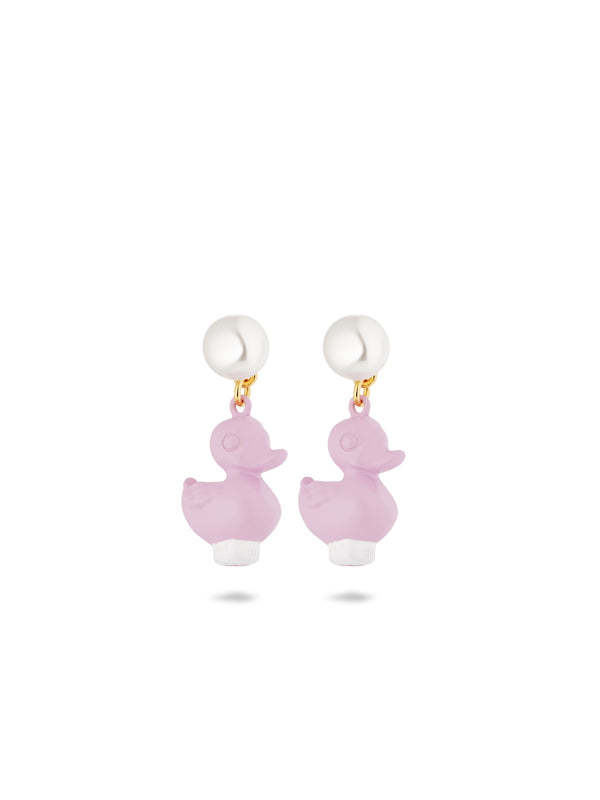 Purple Plastic Duck Earrings | AUTO1021