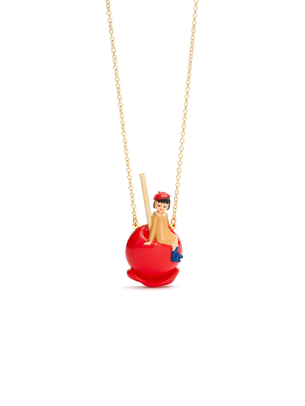 Little Girl On A Candy Apple Pendant Necklace | AUTO3051