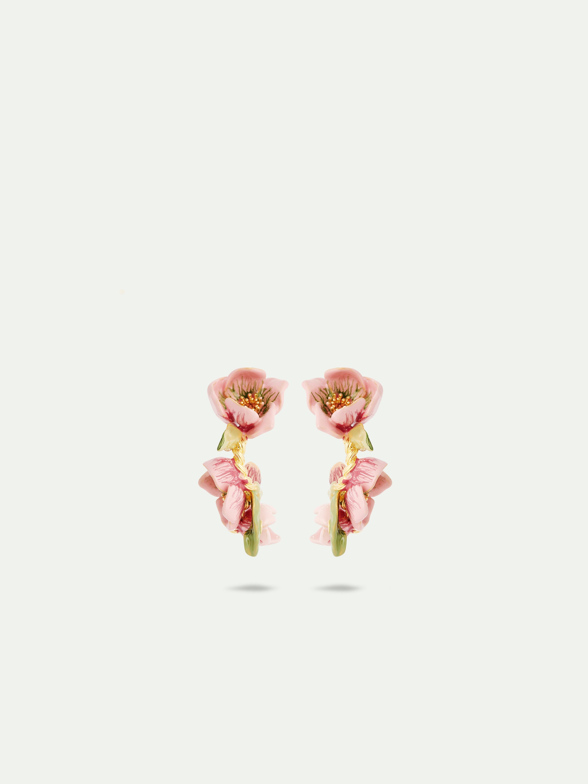 Christmas Rose & Hellebore Flower Hoop Earrings | AUVH1041
