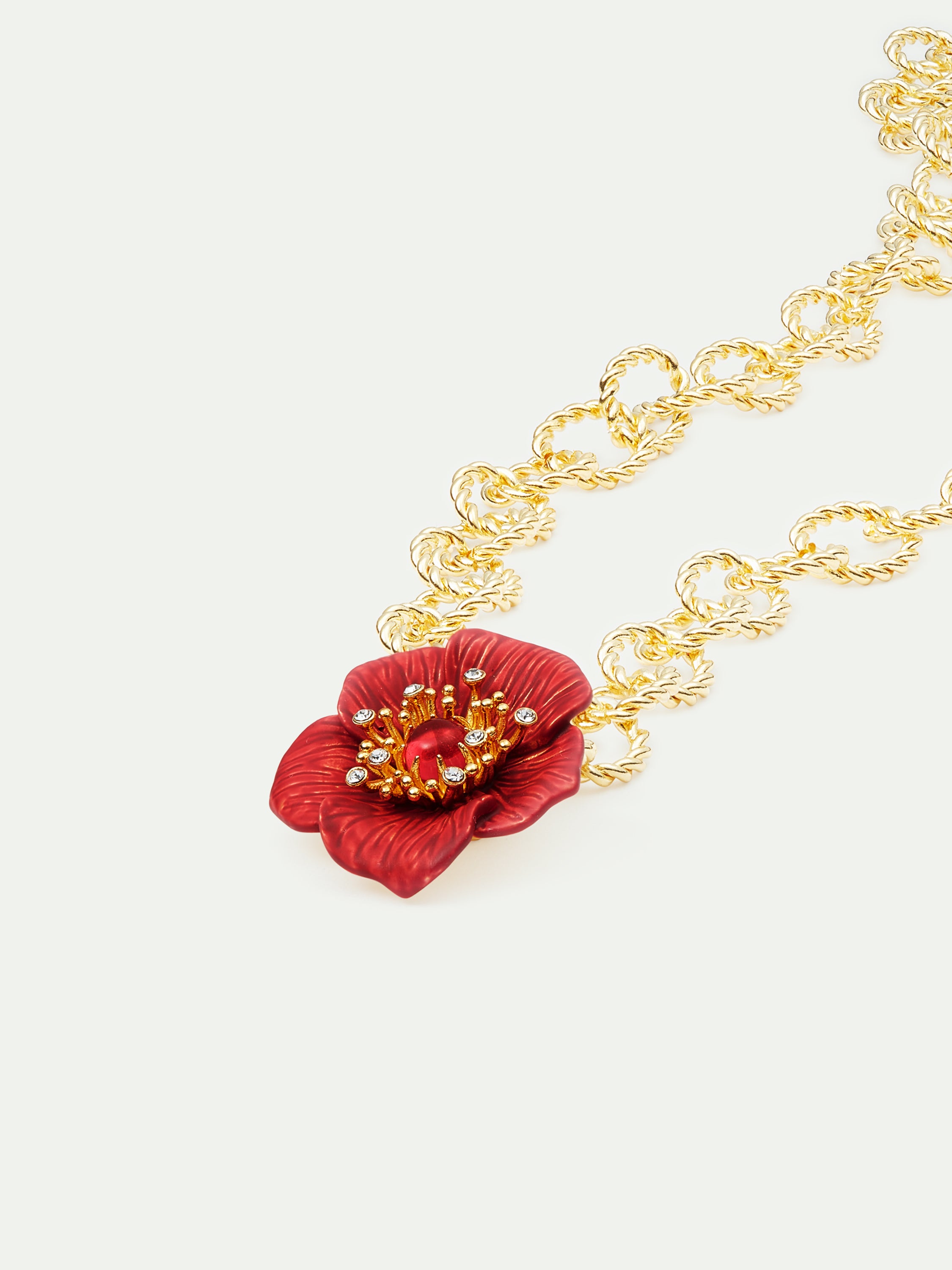 Red Hellebore Flower Pendant Necklace | AUVH3051