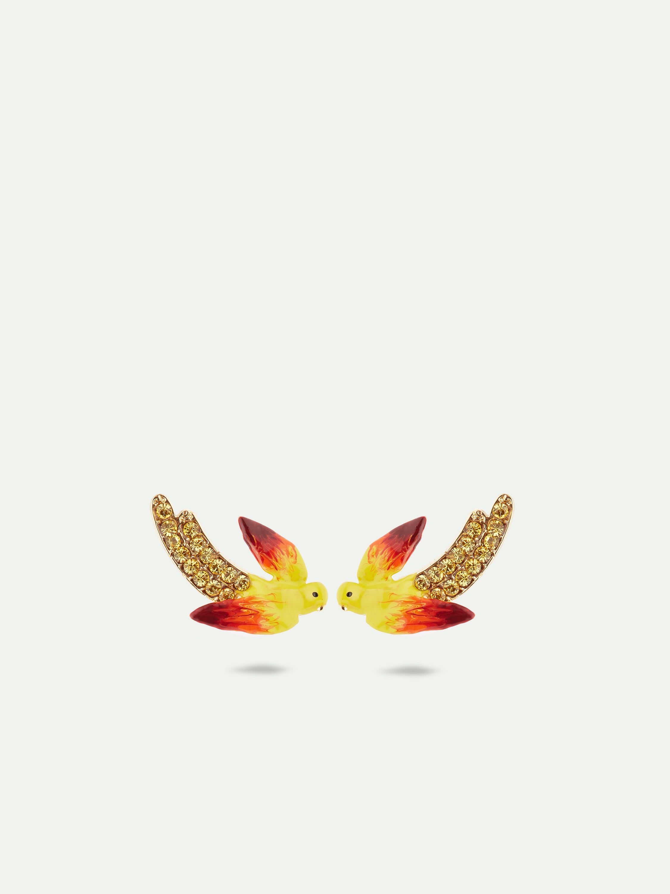 Yellow Budgie Post Earrings | AUVI1051