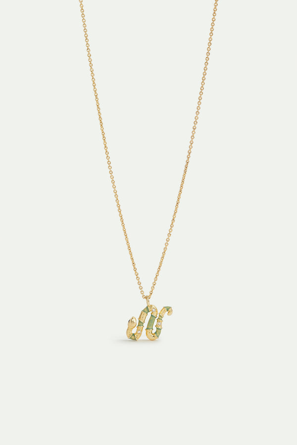 Green Snake Pendant Necklace | AVSN3011