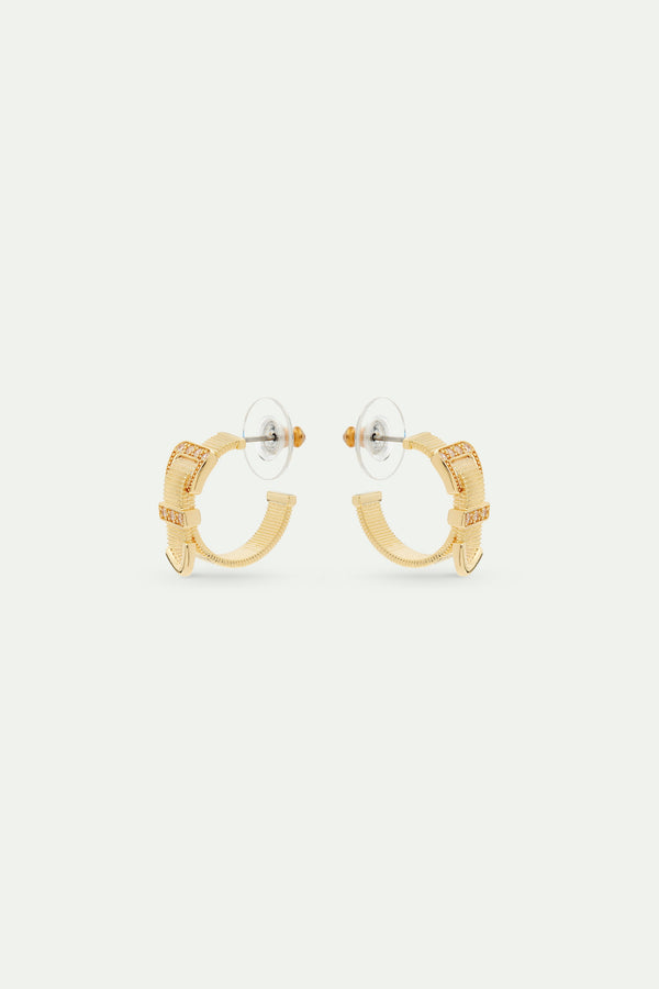 Gold-Plated Brass Belt And Crystal Hoop Earrings | AVTH1071