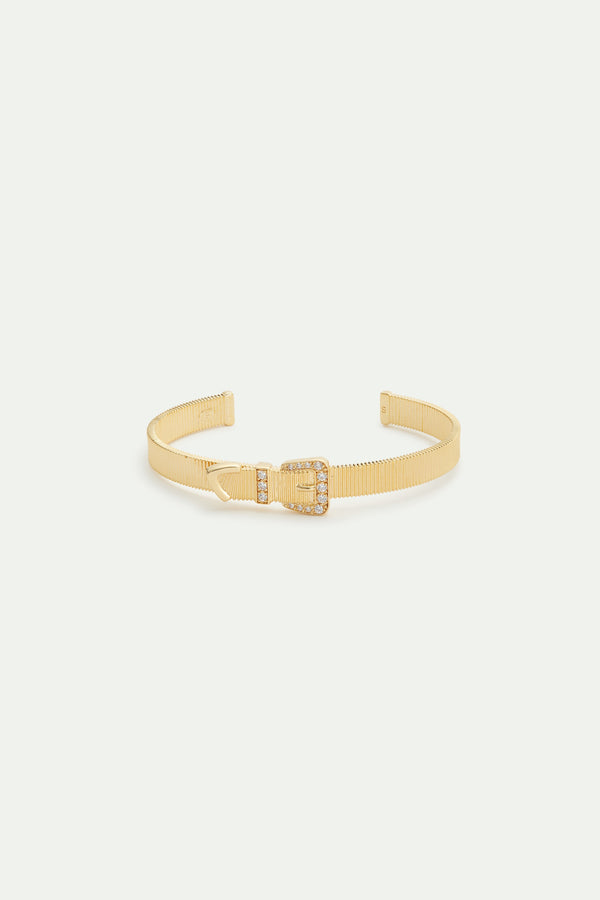 Gold-Plated Brass Knotted Belt Cuff Bracelet | AVTH2011