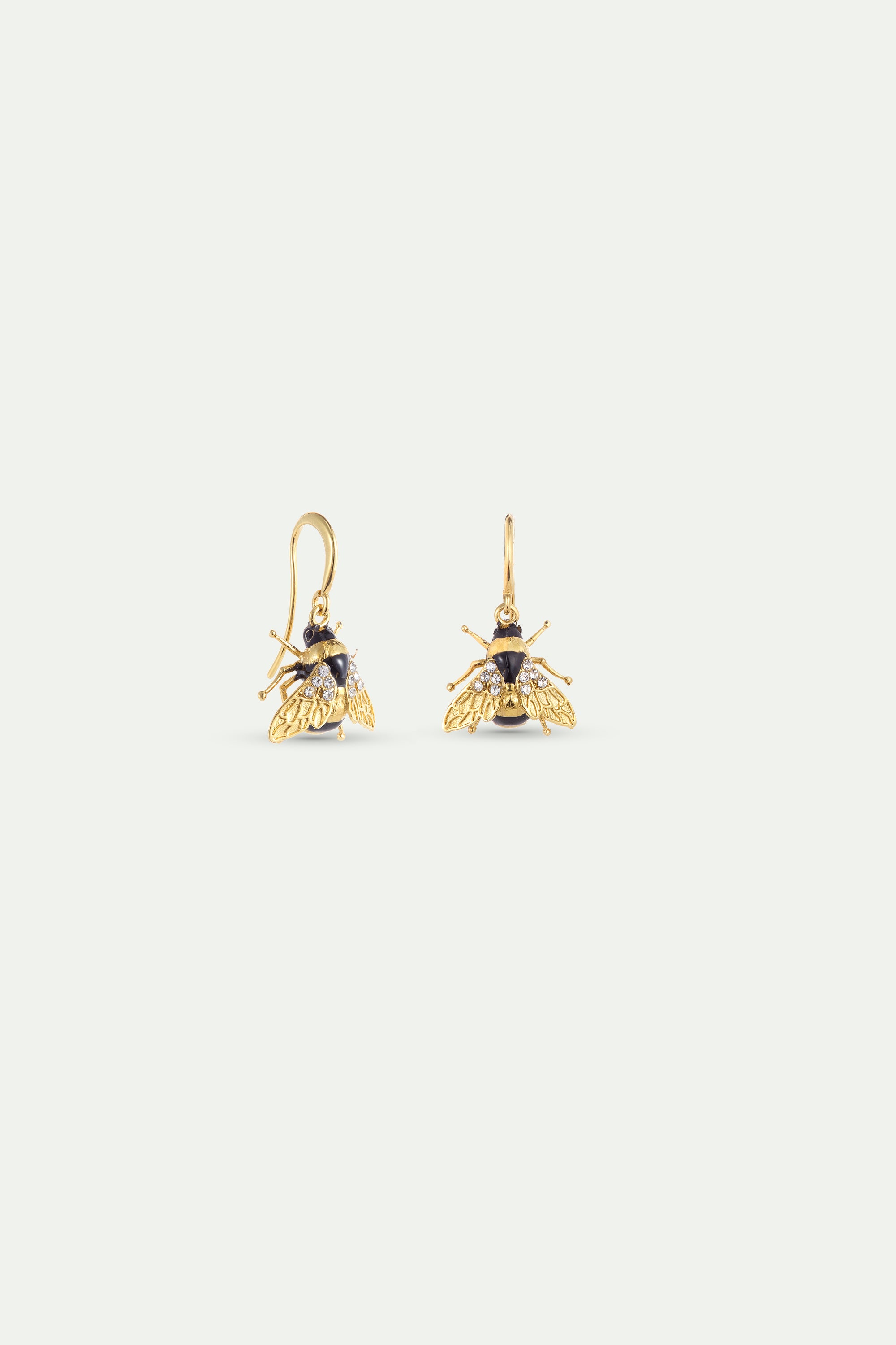 Gold Bees And Crystal Earrings | AYLA1041
